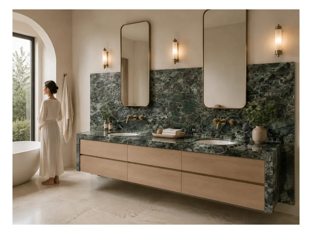 Emerald Green Quartzite Bathroom Vanity Application Emerald Green Quartzite bathroom vanity application