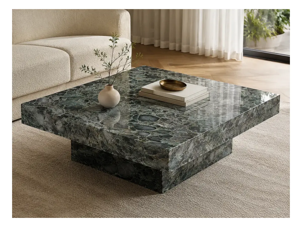 Emerald Green Quartzite Coffee Table Application Emerald Green Quartzite coffee table application