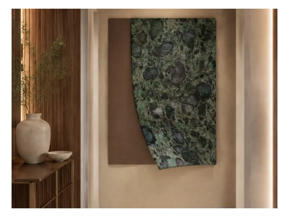 Emerald Green Quartzite Feature Wall Application Emerald Green Quartzite feature wall application