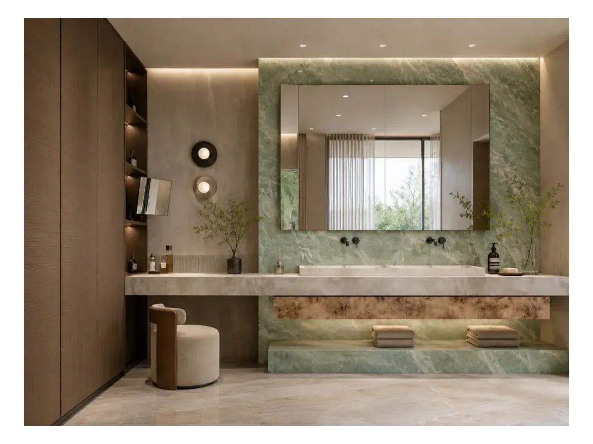 Endless Green Marble Interior Wall Application Endless Green Marble interior wall application