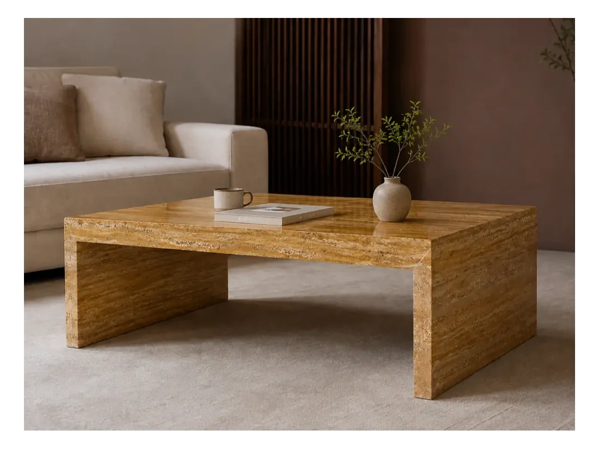 Gold Travertine Coffee Table Application Gold Travertine coffee table application