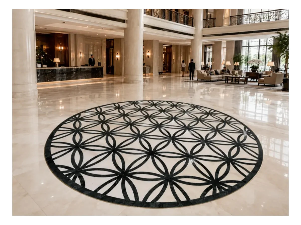 Greek Thassos Extra White Marble Flooring Application Greek Thassos Extra White Marble flooring application