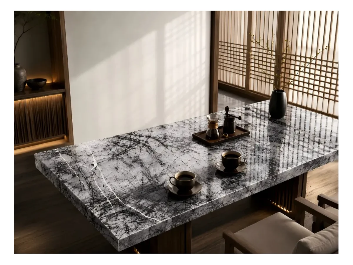 Italian Silver Fir Grey Marble Stone Table Application Italian Silver Fir Grey Marble stone table application