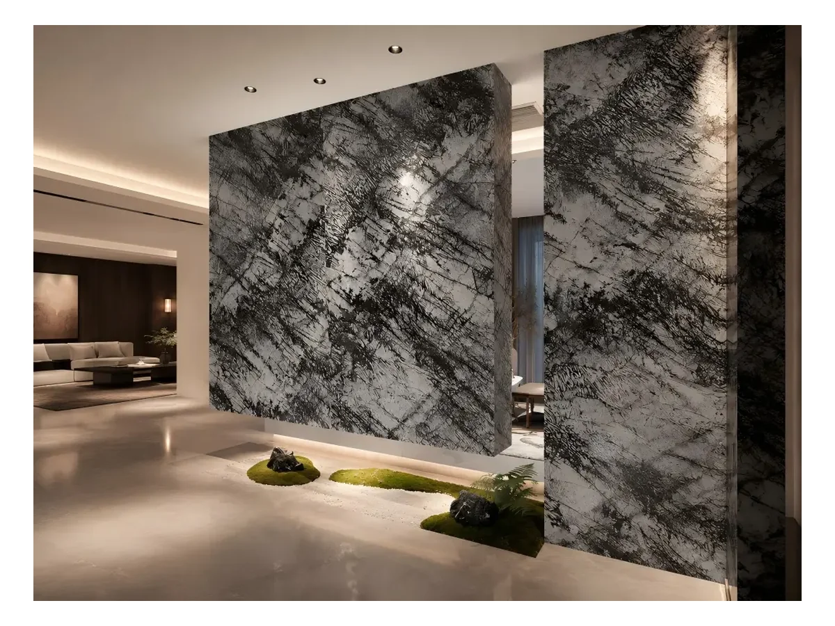 Italian Silver Fir Grey Marble Feature Wall Application Italian Silver Fir Grey Marble feature wall application