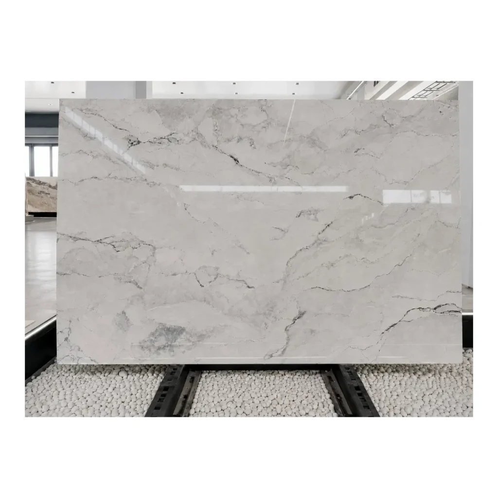 Italian White Camouflage Marble natural stone slab