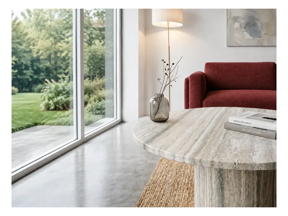 Italy Silver Grey Travertine Coffee Table Application Italy Silver Grey Travertine coffee table application