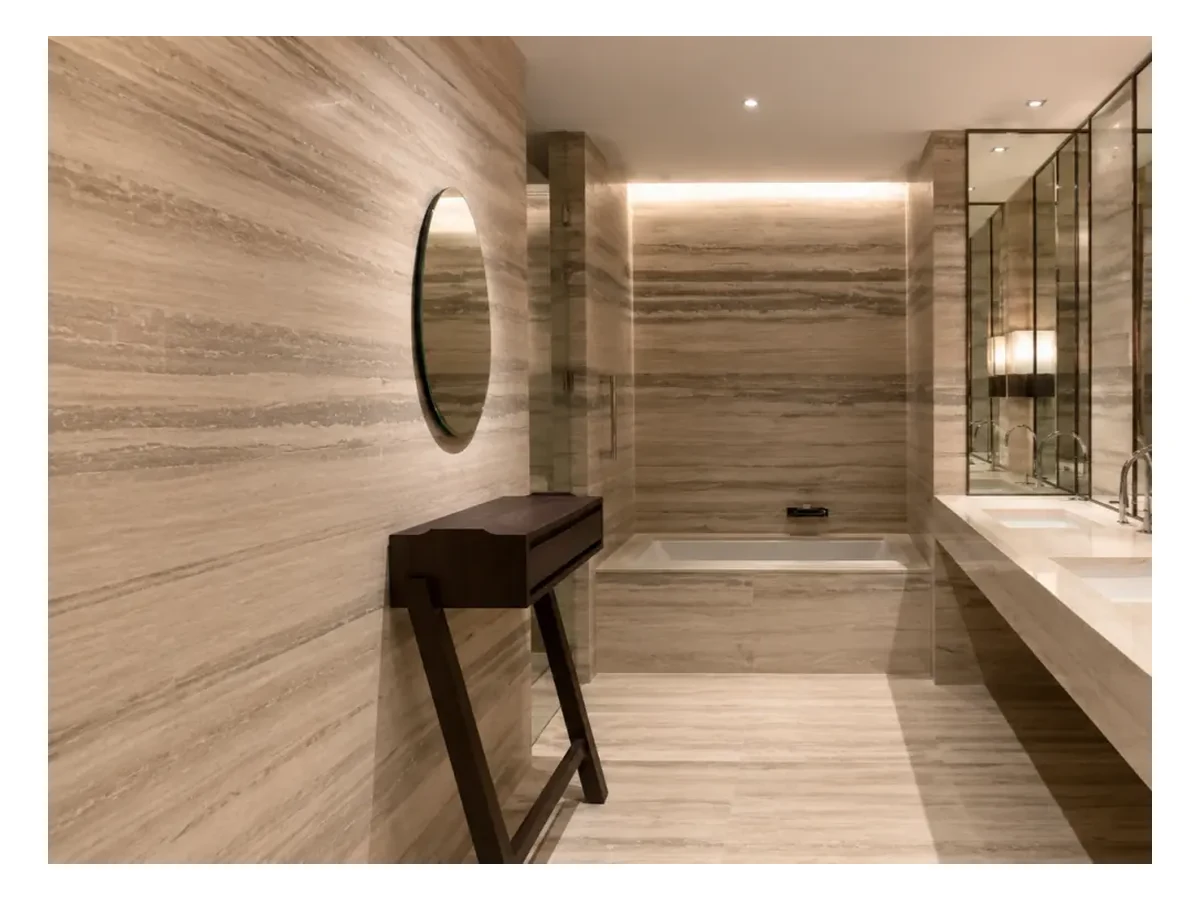 Italy Silver Grey Travertine Interior Wall Application Italy Silver Grey Travertine interior wall application