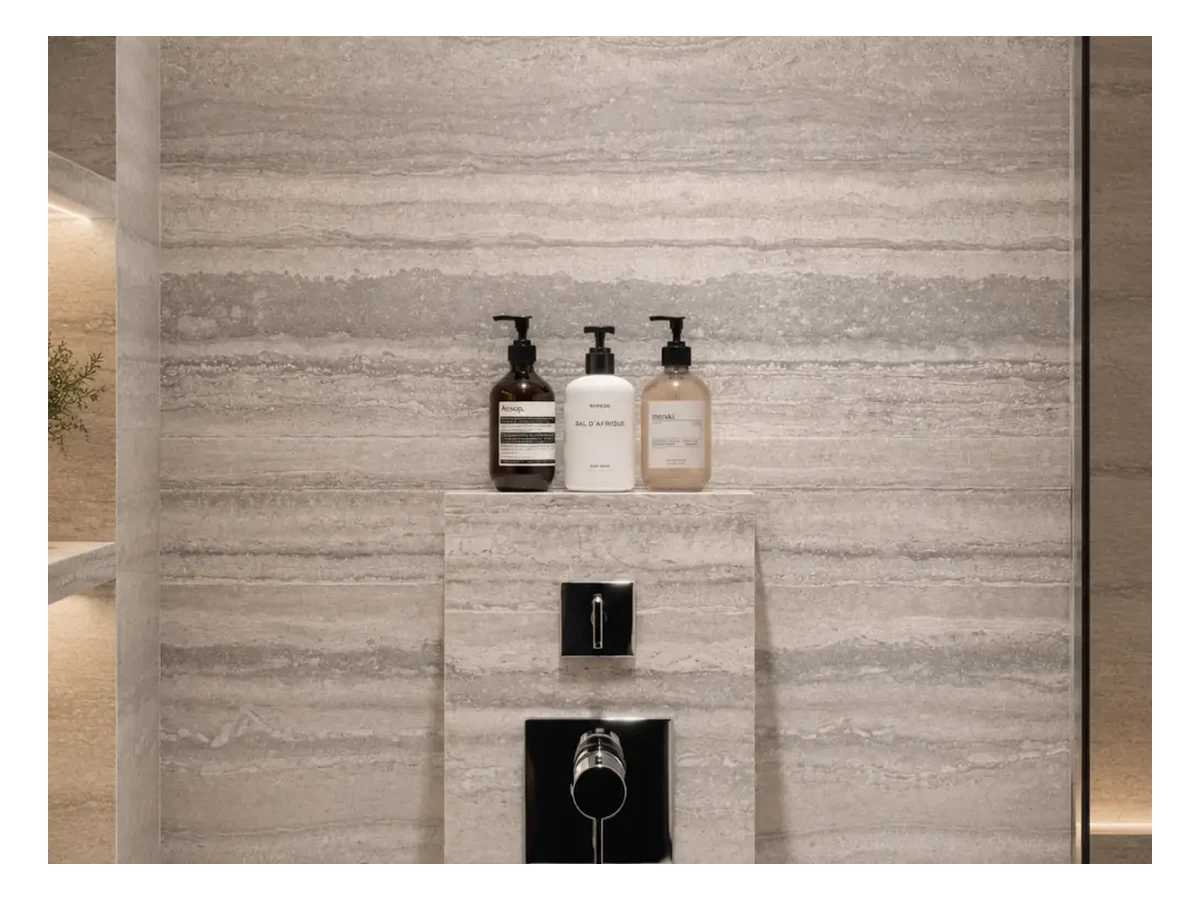 Italy Silver Grey Travertine Interior Wall Application Italy Silver Grey Travertine interior wall application