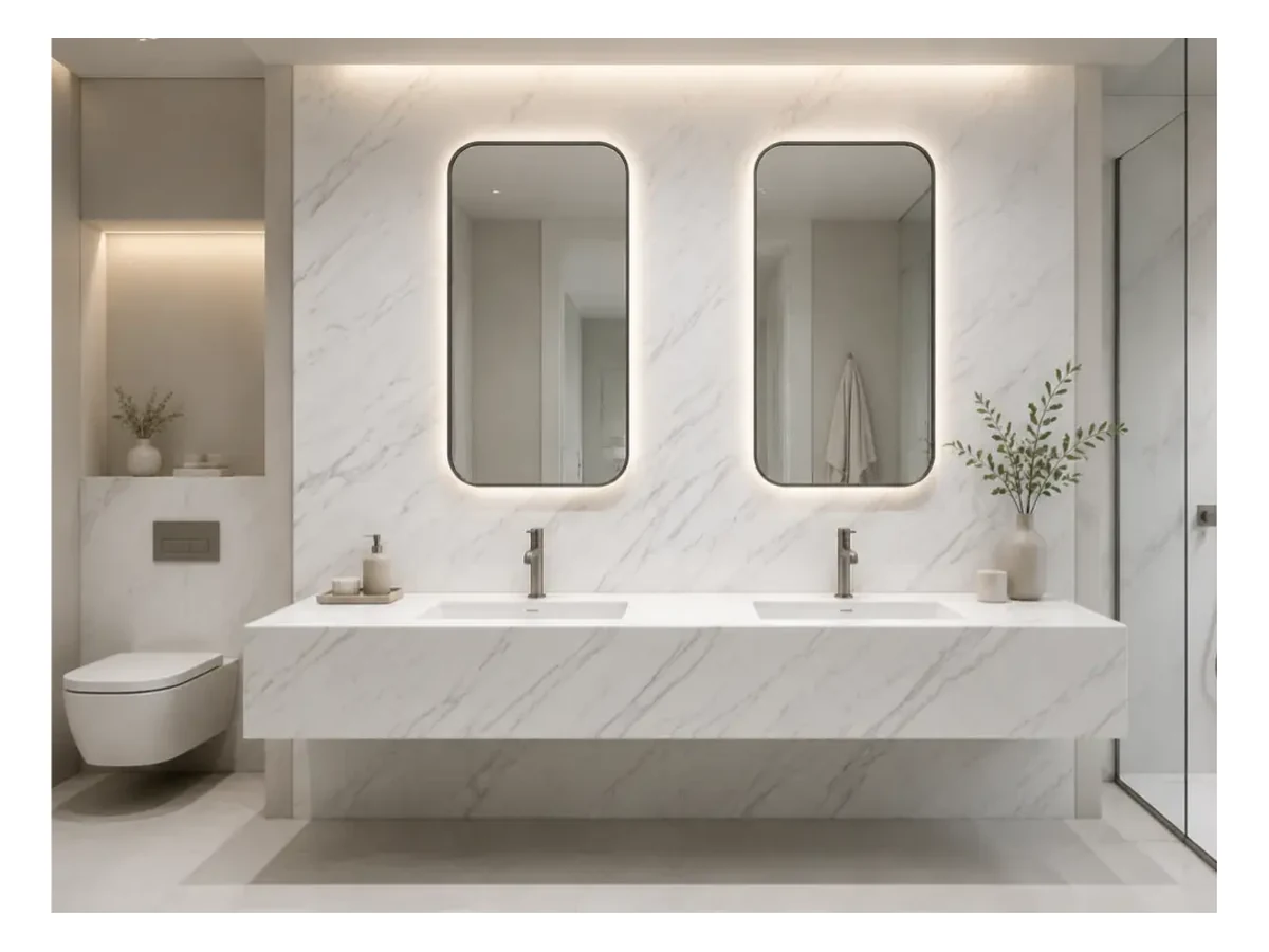 Oriental White Marble Bathroom Vanity Application Oriental White Marble bathroom vanity application