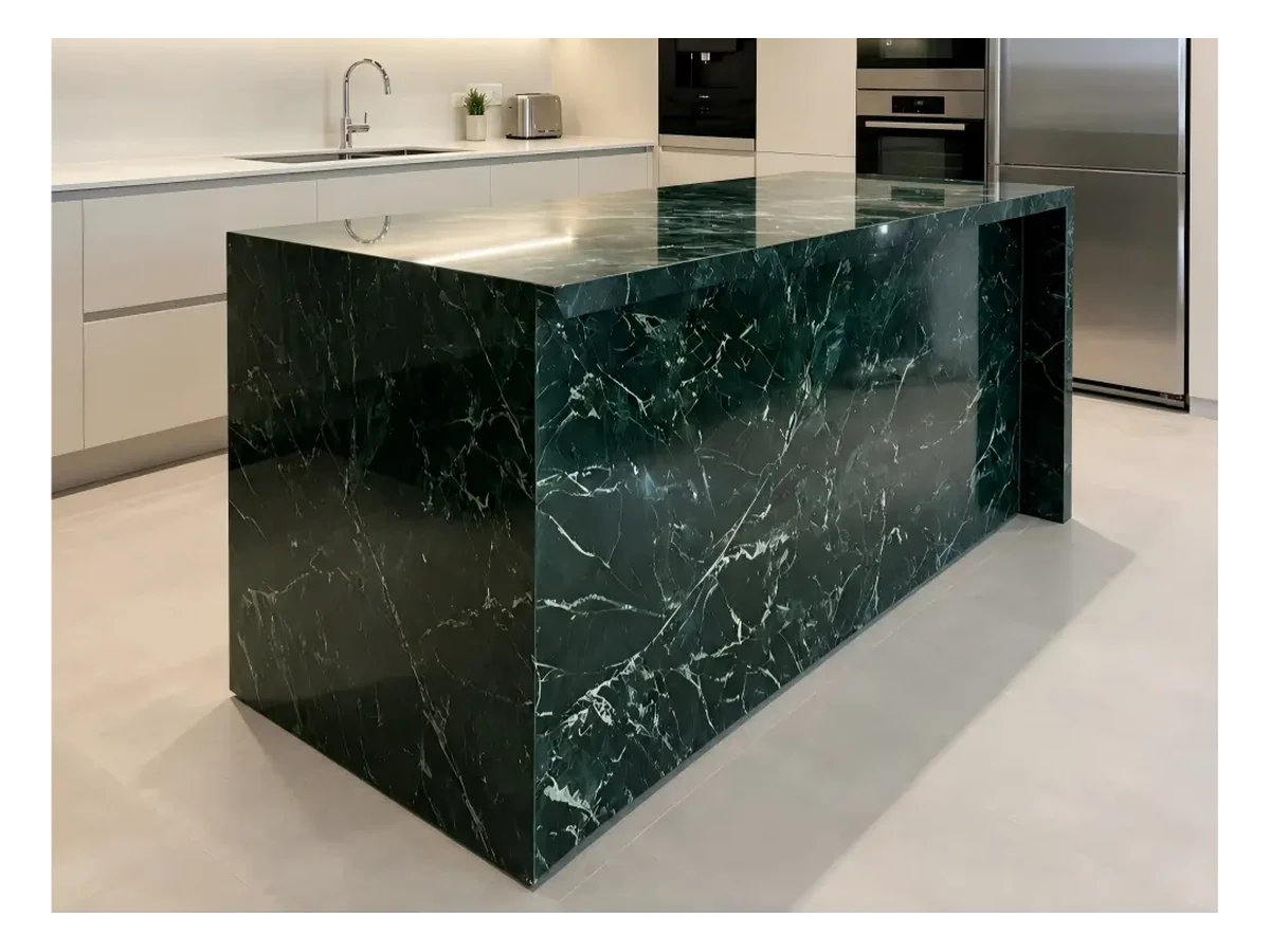 Prada Green Marble Countertop Application Prada Green Marble countertop application