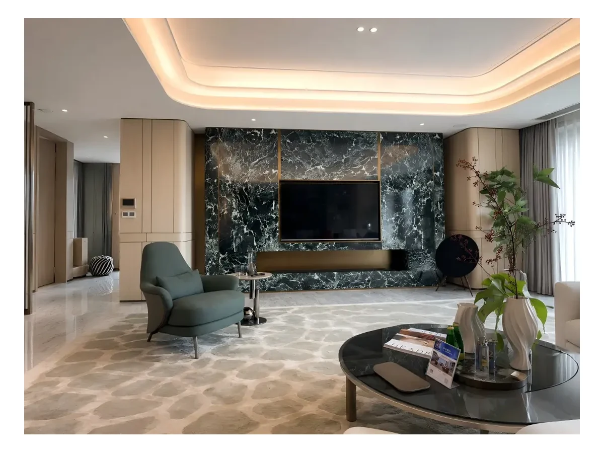 Prada Green Marble Feature Wall Application Prada Green Marble feature wall application