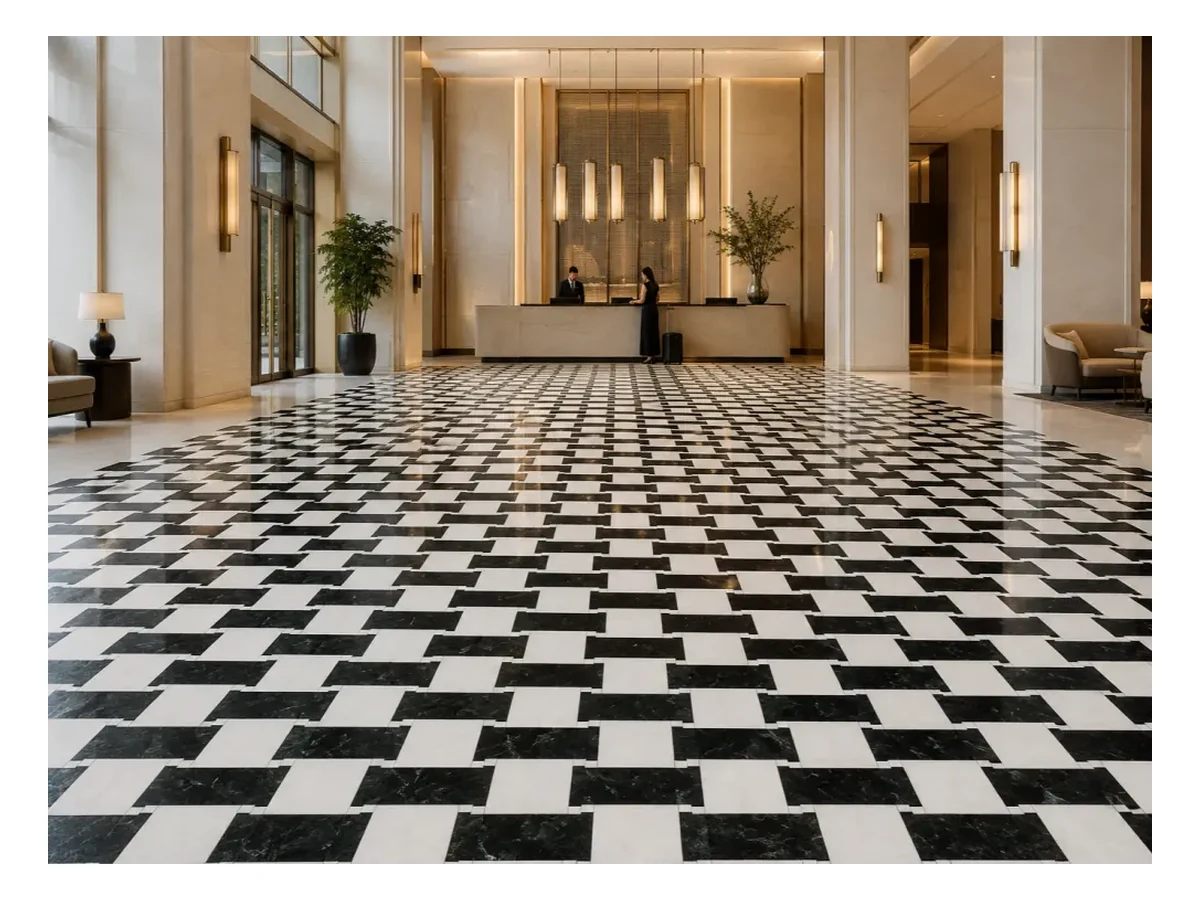 Pure White Marble Flooring Application Pure White Marble flooring application