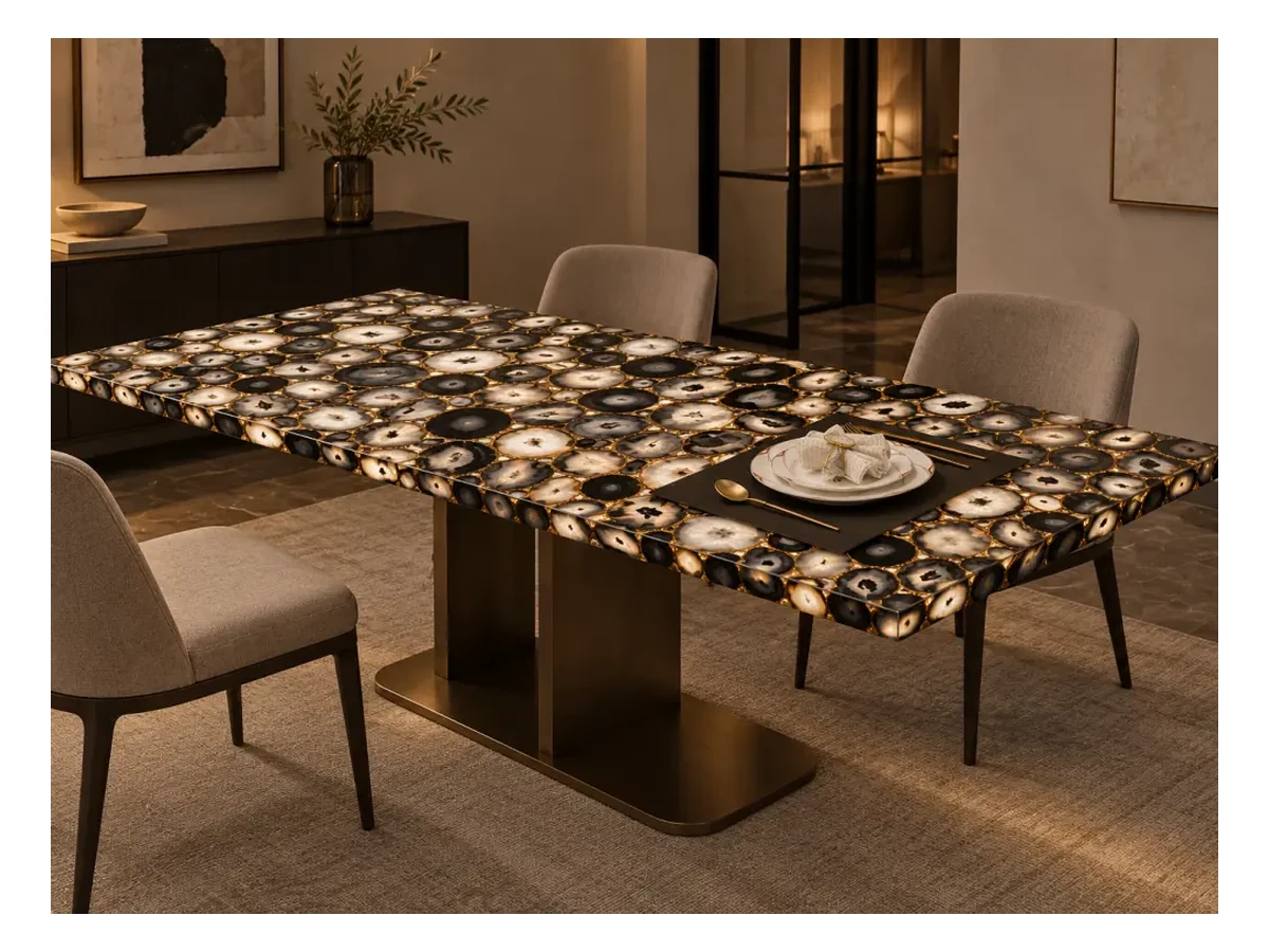Purple Agate Semi-precious Stone Stone Table Application Purple Agate Semi-Precious Stone stone table application