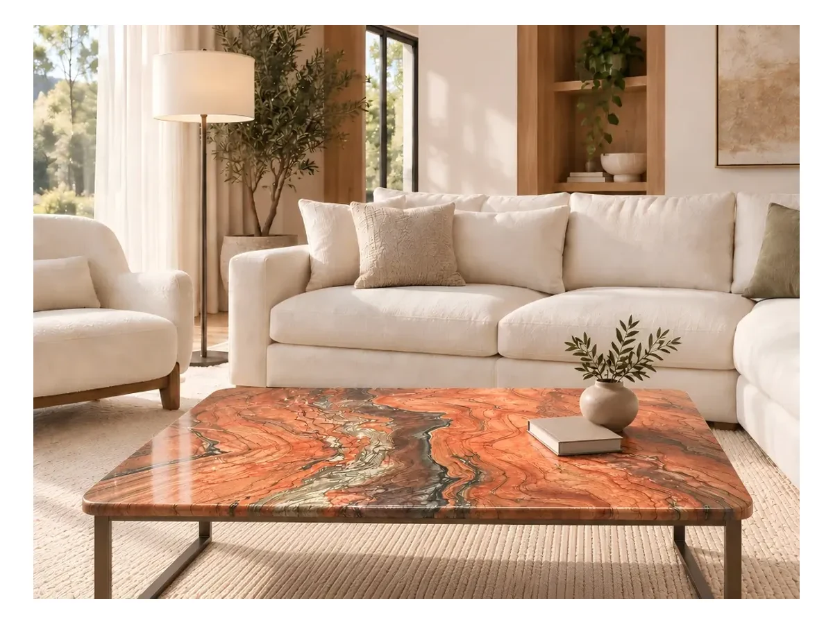 Red Silk Quartzite Coffee Table Application Reference Red Silk Quartzite coffee table application reference