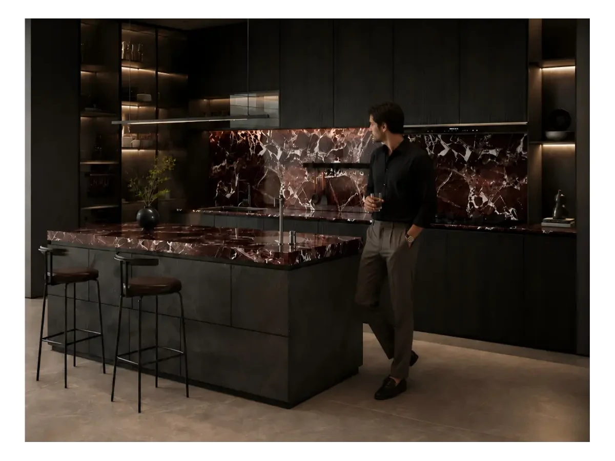 Rosso Levanto Marble Countertop Application Rosso Levanto Marble countertop application