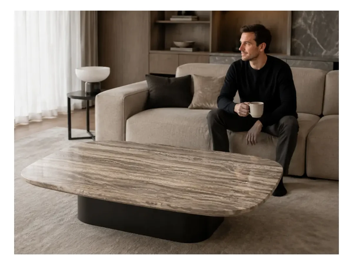 Silver Grey Travertine Coffee Table Application Silver Grey Travertine coffee table application