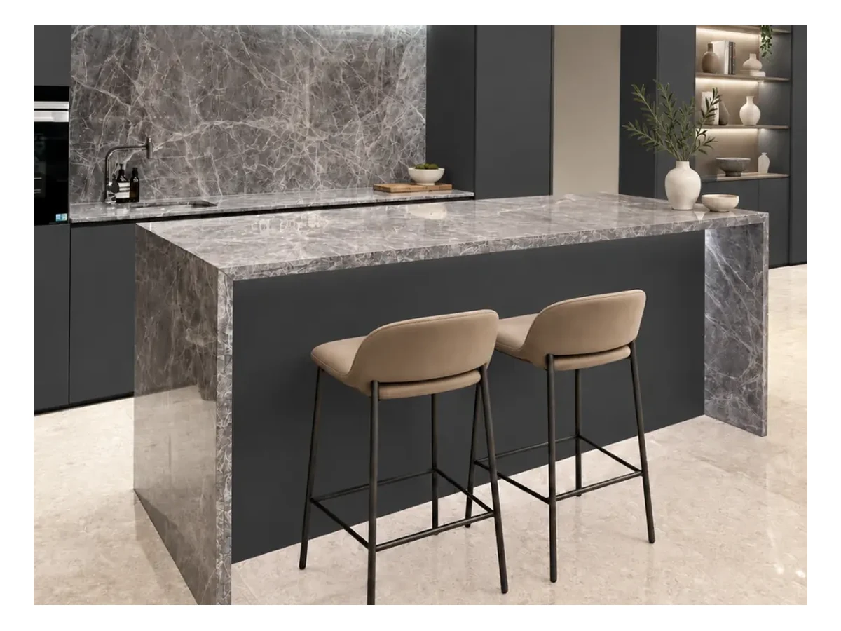Turkish Cloudy Hermes Grey Marble Countertop Application Turkish Cloudy Hermes Grey Marble countertop application