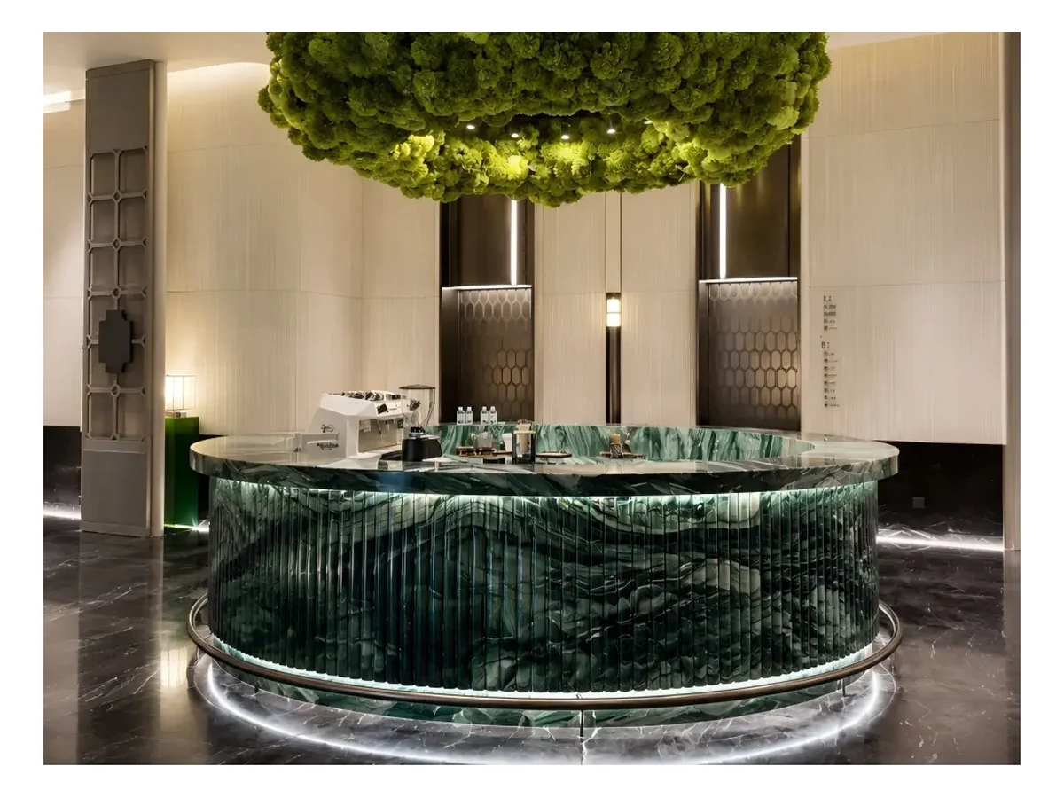 Verde Lapponia Quartzite Stone Table Application Verde Lapponia Quartzite stone table application