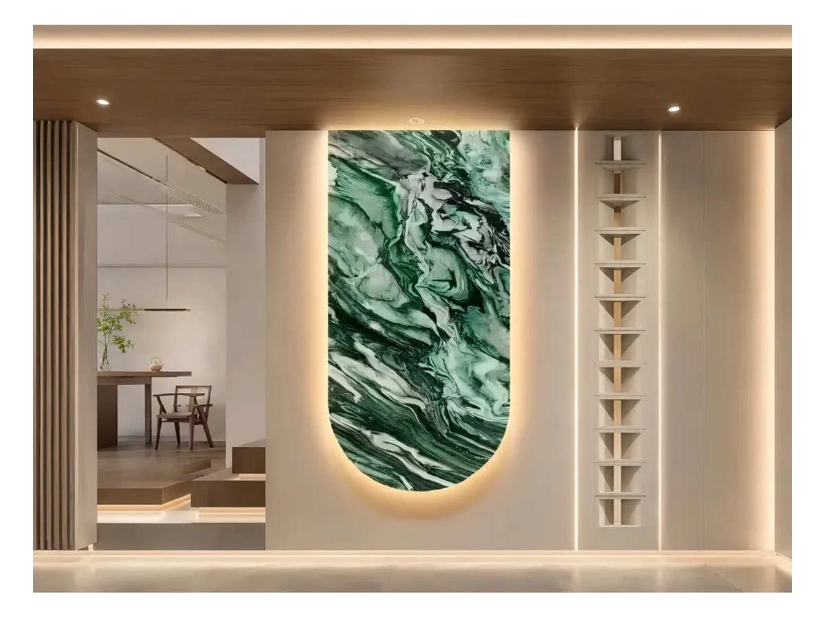 Verde Lapponia Quartzite Feature Wall Application Verde Lapponia Quartzite feature wall application
