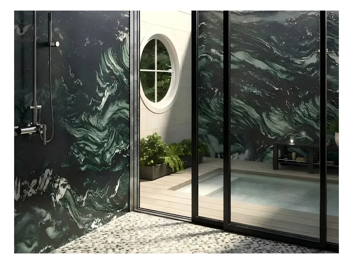 Verde Lapponia Quartzite Feature Wall Application Verde Lapponia Quartzite feature wall application