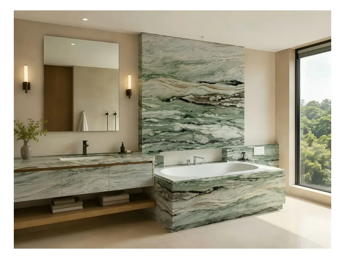 Victoria Green Marble Bathroom Vanity Application Victoria Green Marble bathroom vanity application