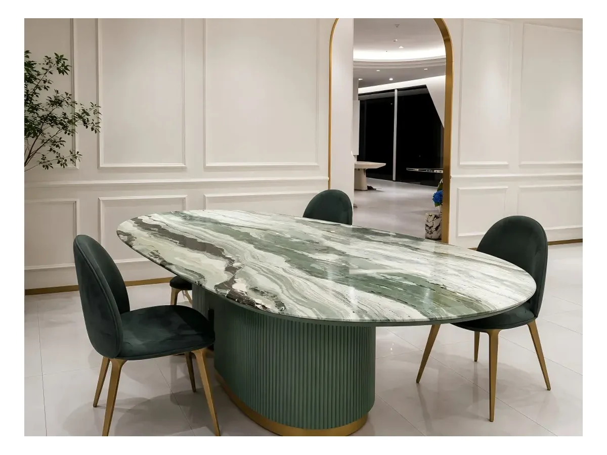 Victoria Green Marble Dining Table Application Victoria Green Marble dining table application