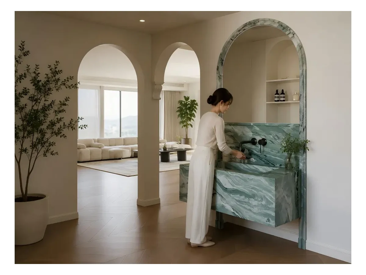 Victoria Green Marble Bathroom Vanity Application Victoria Green Marble bathroom vanity application