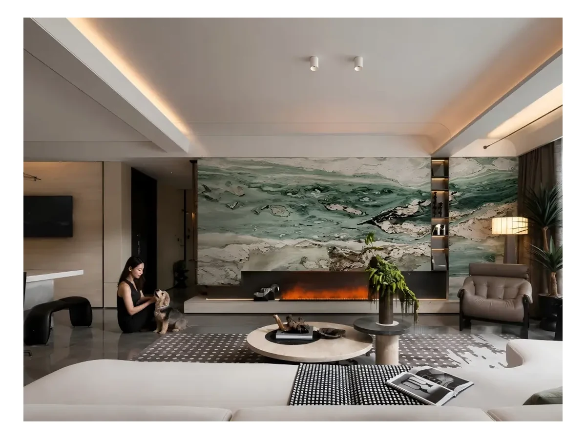Victoria Green Marble Interior Wall Application Victoria Green Marble interior wall application