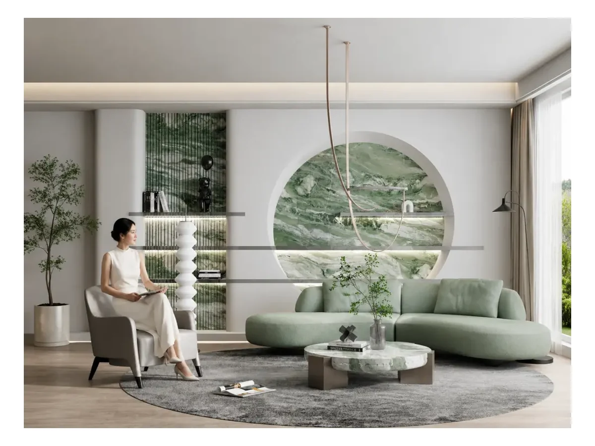 Victoria Green Marble Feature Wall Application Victoria Green Marble feature wall application