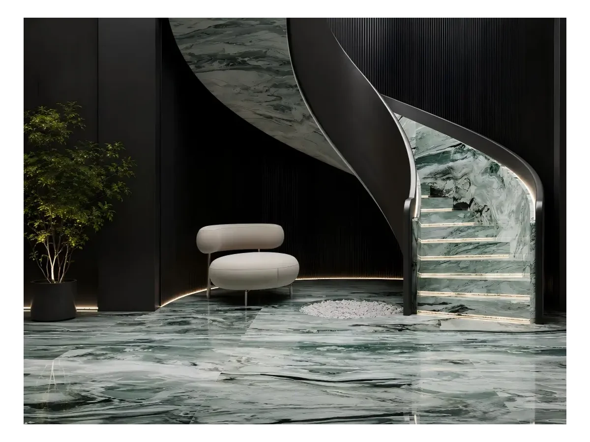 Victoria Green Marble Flooring Application Victoria Green Marble flooring application