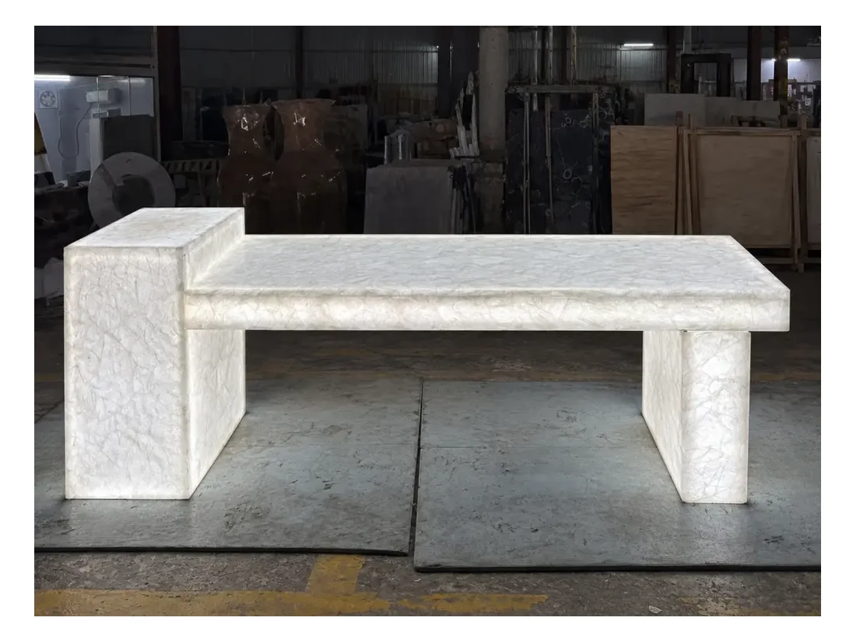 White Agate Semi-precious Stone Kitchen Island Application White Agate Semi-Precious Stone kitchen island application